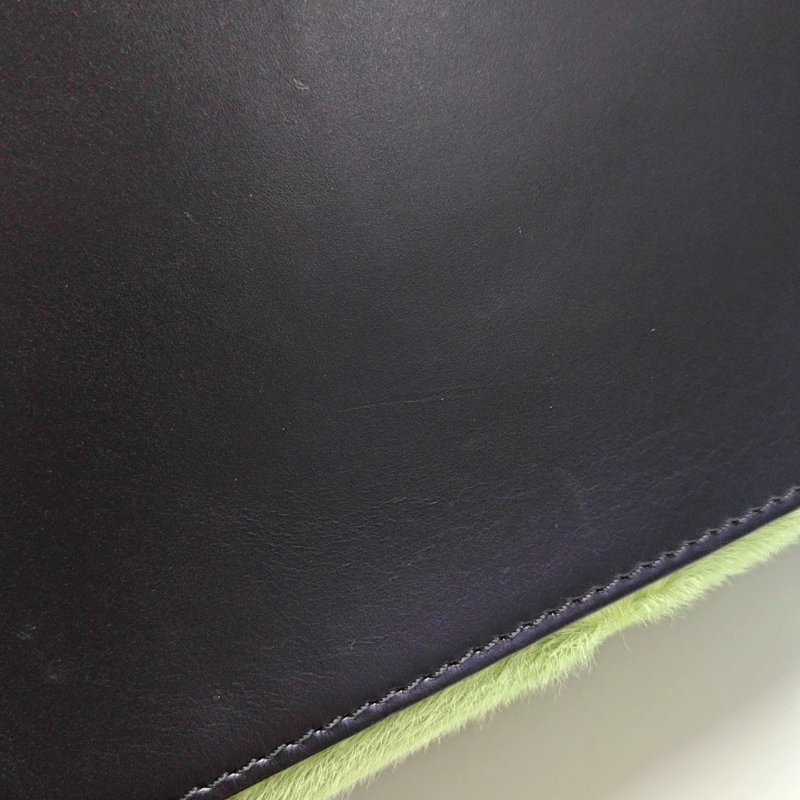 CELINE LUGGAGE Micro綠色馬毛笑臉包手提包金色五金-12