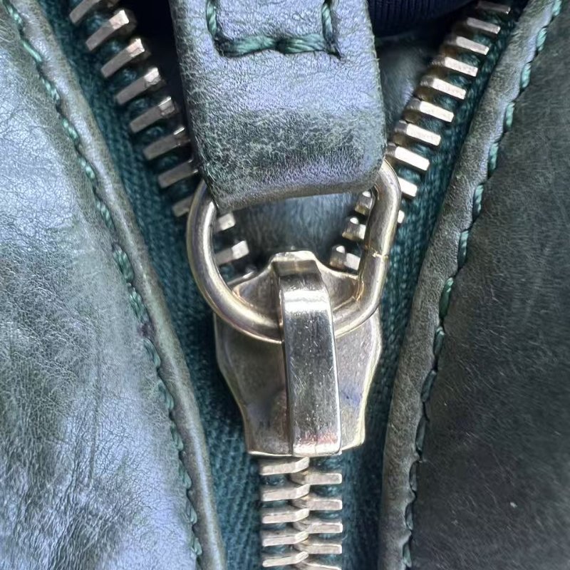 香奈兒 墨綠菱格紋復古做舊牛皮 單肩斜背兩用包-28