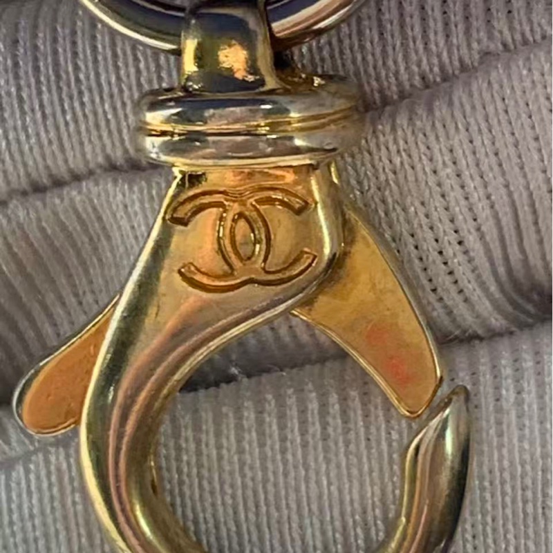 二手Chanel 香奈兒珠光藍抽繩時尚托特包，正常使用痕跡-15