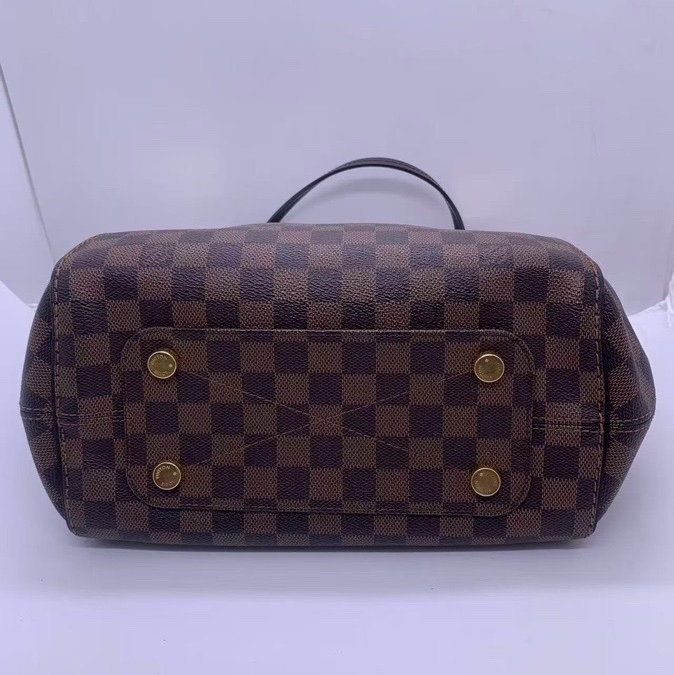 二手LV Marylebone 棕色棋盤格 塗層帆布小號手提包，邊角有磨損，油邊輕微有痕跡，包身有輕微異味-2