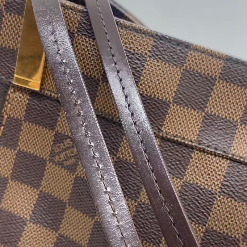 二手LV Marylebone 棕色棋盤格 塗層帆布小號手提包，邊角有磨損，油邊輕微有痕跡，包身有輕微異味-8