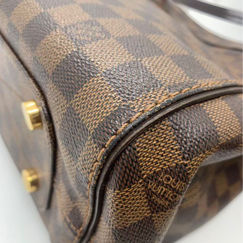 二手LV Marylebone 棕色棋盤格 塗層帆布小號手提包，邊角有磨損，油邊輕微有痕跡，包身有輕微異味-12