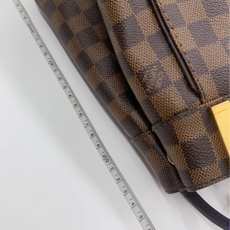 二手LV Marylebone 棕色棋盤格 塗層帆布小號手提包，邊角有磨損，油邊輕微有痕跡，包身有輕微異味-17