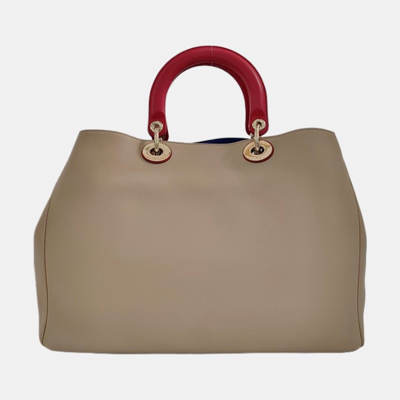 DIOR Diorissimo卡其色牛皮手提包金色五金-4