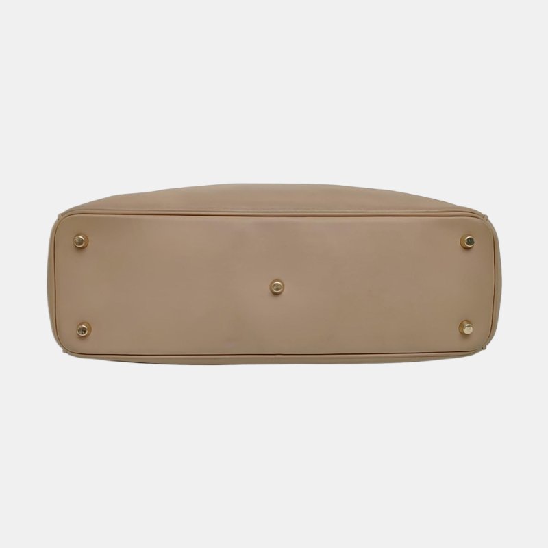 DIOR Diorissimo卡其色牛皮手提包金色五金-5