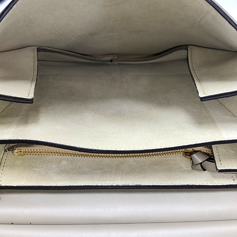 Chloe Faye中號灰色牛皮單肩包斜挎包金色五金可拆卸肩帶-6