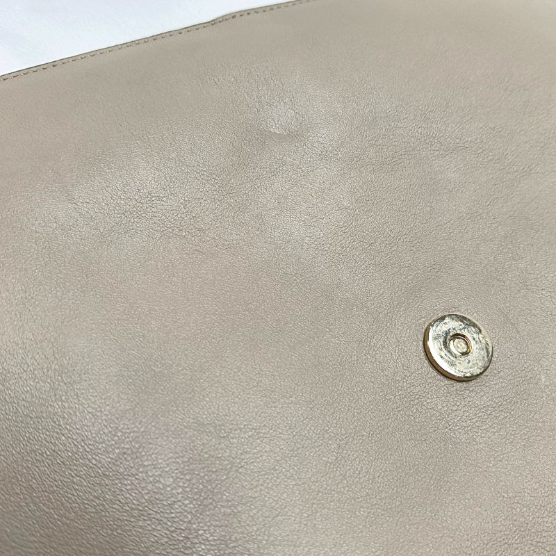 Chloe Faye中號灰色牛皮單肩包斜挎包金色五金可拆卸肩帶-9