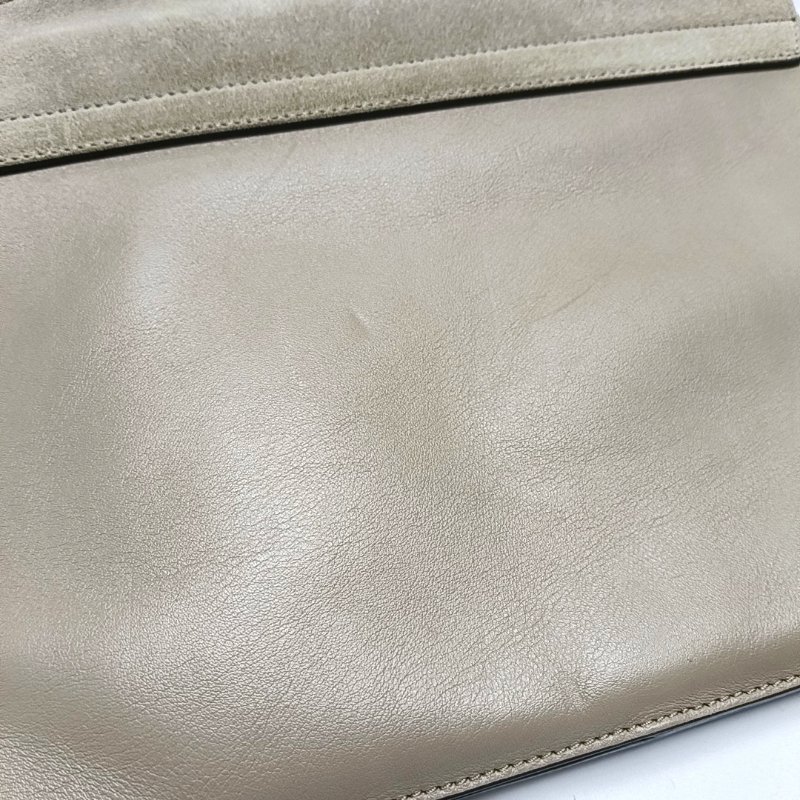 Chloe Faye中號灰色牛皮單肩包斜挎包金色五金可拆卸肩帶-11