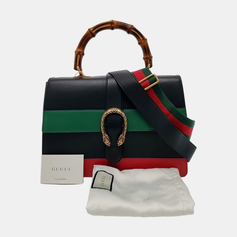 GUCCI Dionysus大號多色牛皮竹節虎頭酒神包單肩包斜挎包手提包金色五金2條可拆卸肩帶-7