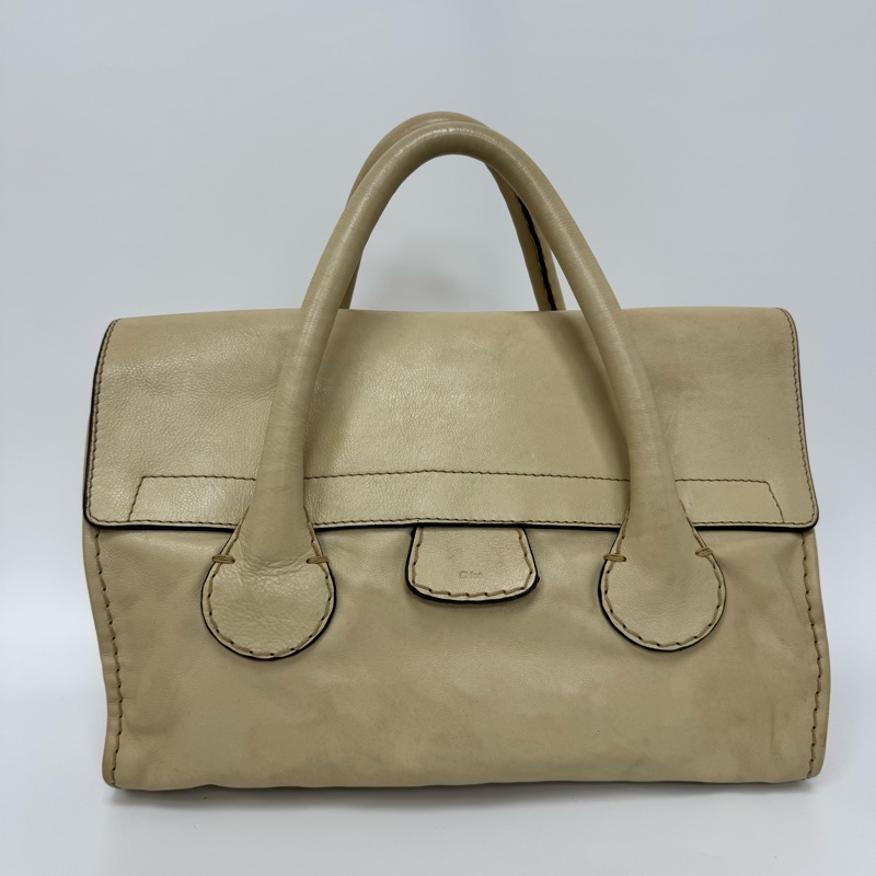Chloe Edith Bag 中古米白前口袋手提包-3