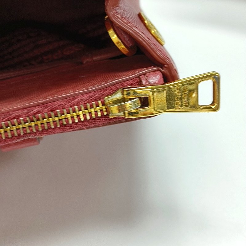 PRADA Galleria中號粉紅色牛皮徽標十字紋殺手包手提包金色五金-13