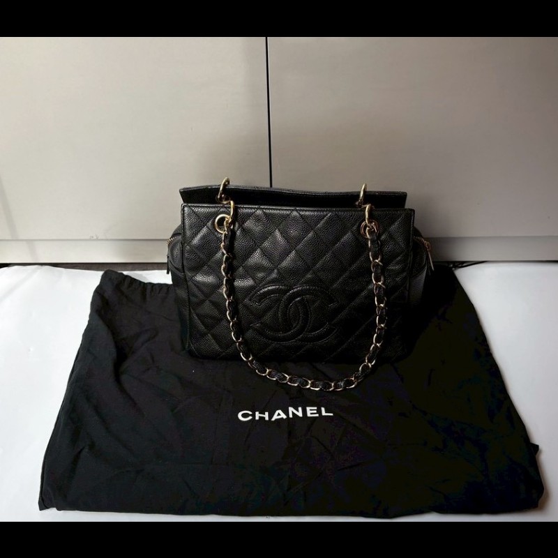 Chanel 金鍊黑荔枝皮小豆腐包 tote-3