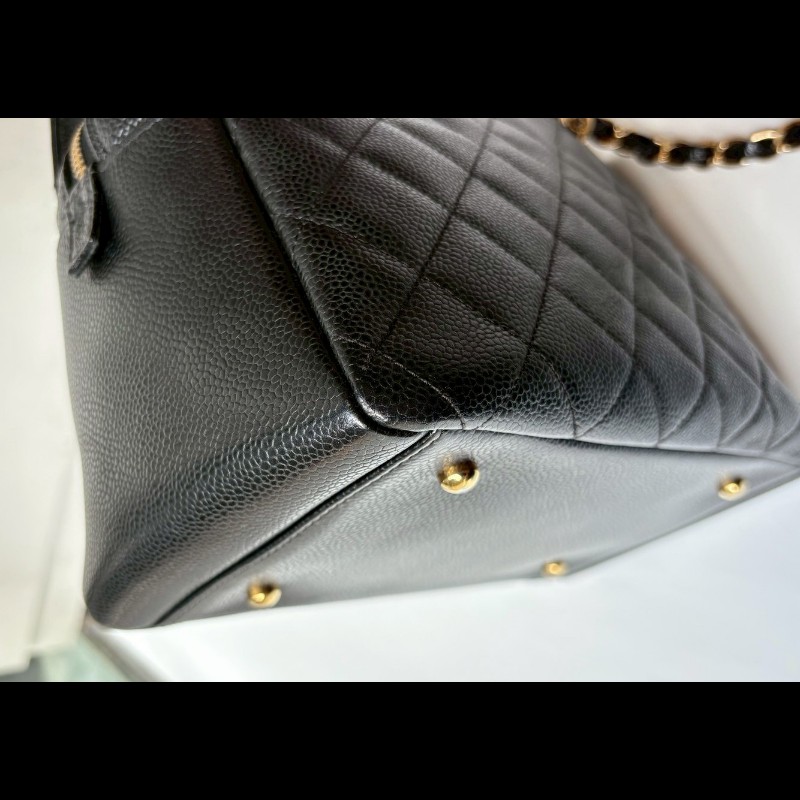 Chanel 金鍊黑荔枝皮小豆腐包 tote-6