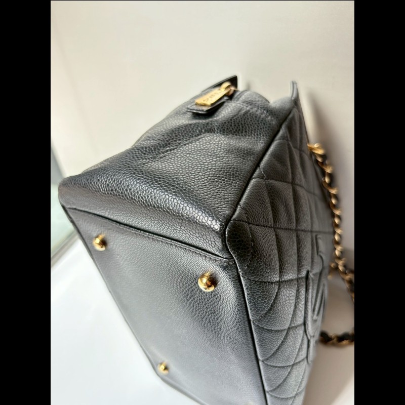 Chanel 金鍊黑荔枝皮小豆腐包 tote-8