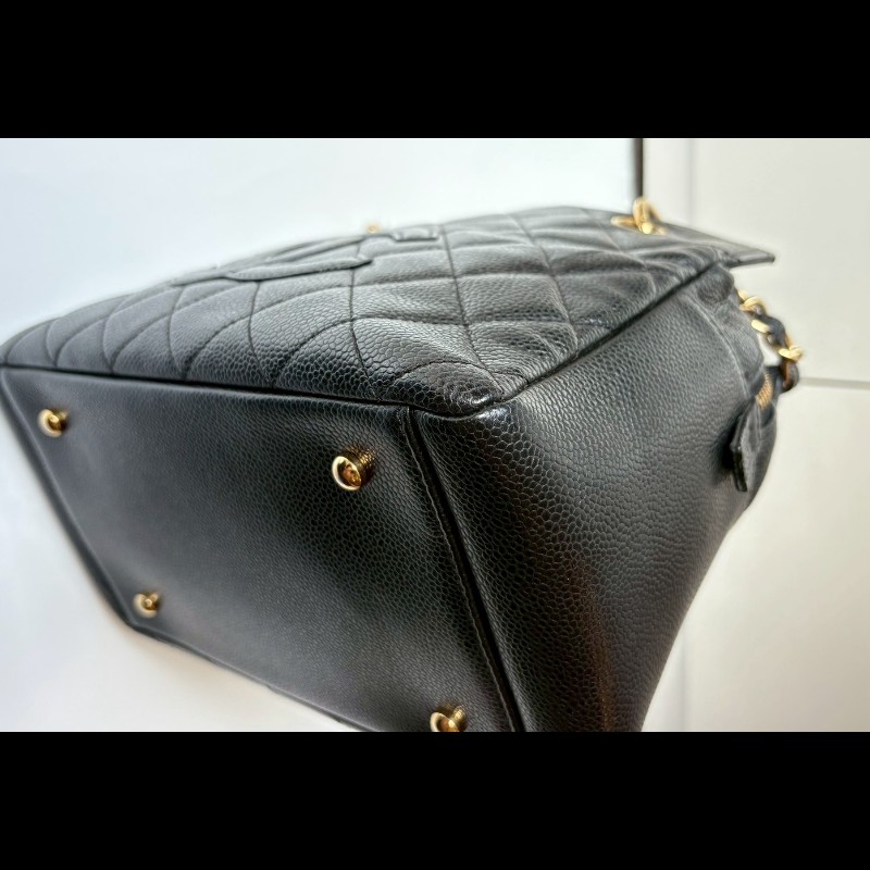 Chanel 金鍊黑荔枝皮小豆腐包 tote-9