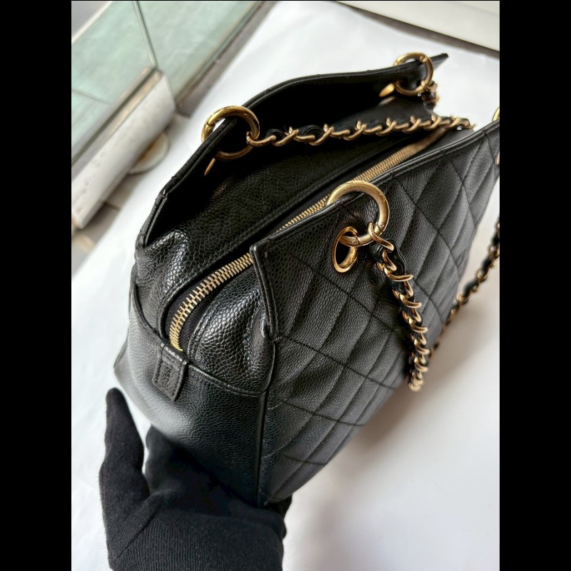 Chanel 金鍊黑荔枝皮小豆腐包 tote-13