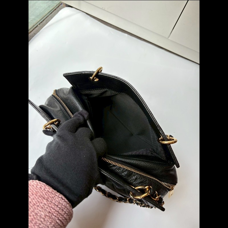 Chanel 金鍊黑荔枝皮小豆腐包 tote-15