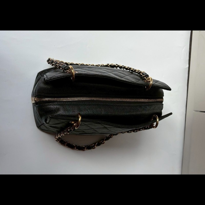 Chanel 金鍊黑荔枝皮小豆腐包 tote-18