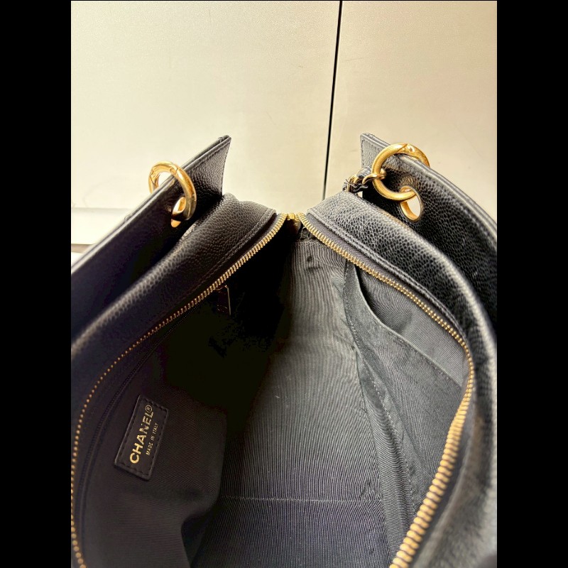 Chanel 金鍊黑荔枝皮小豆腐包 tote-21