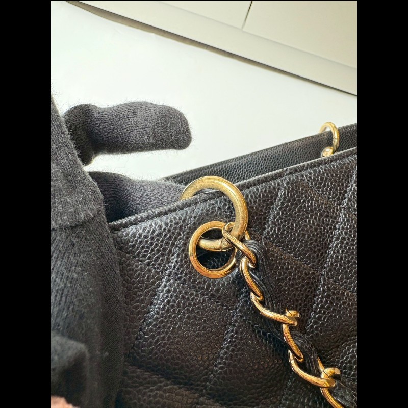 Chanel 金鍊黑荔枝皮小豆腐包 tote-24