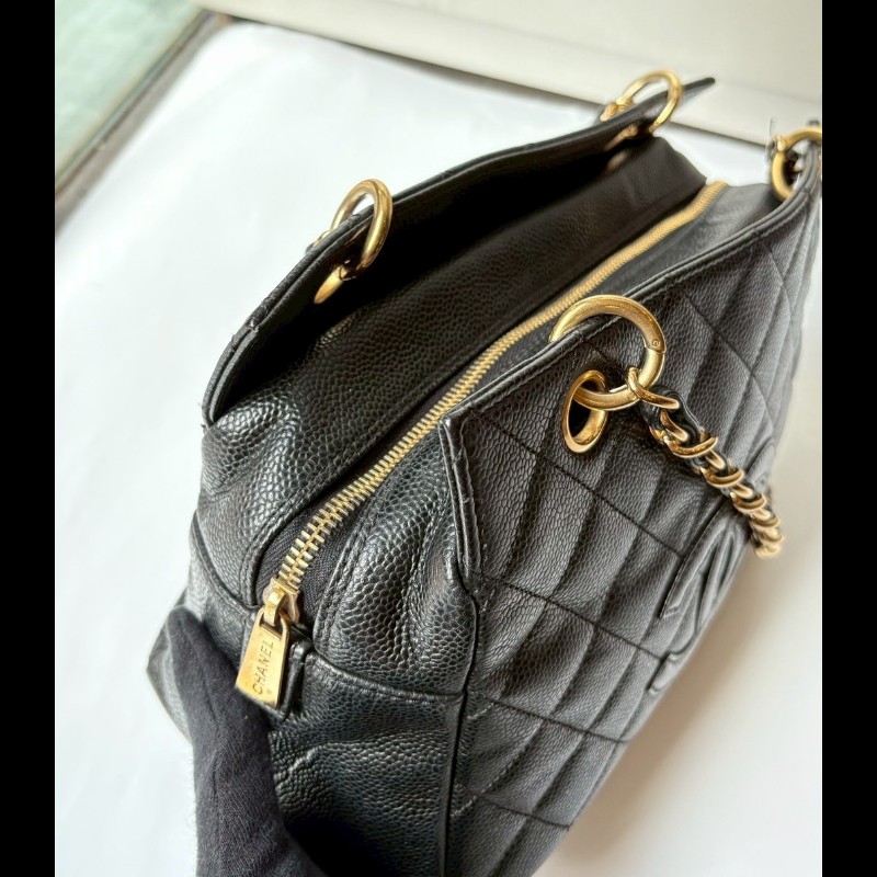 Chanel 金鍊黑荔枝皮小豆腐包 tote-27