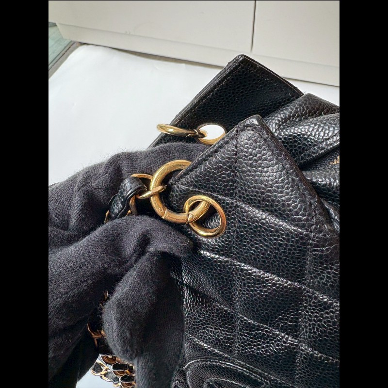 Chanel 金鍊黑荔枝皮小豆腐包 tote-28