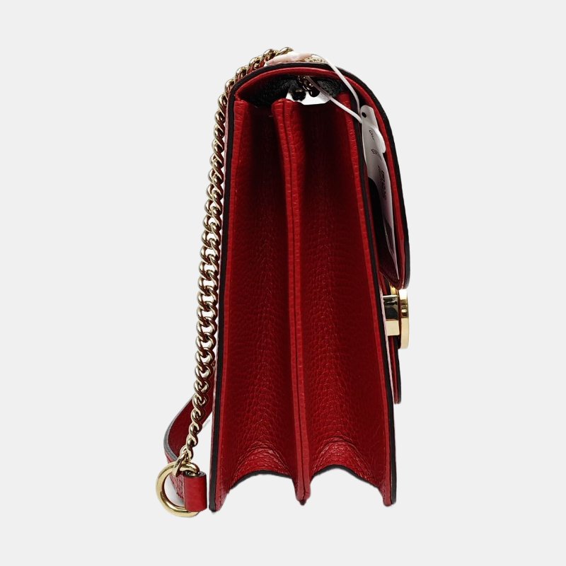 GUCCI Interlocking G大號紅色牛皮斜挎包單肩包金色五金-3