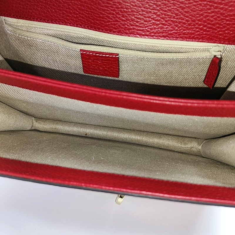 GUCCI Interlocking G大號紅色牛皮斜挎包單肩包金色五金-6