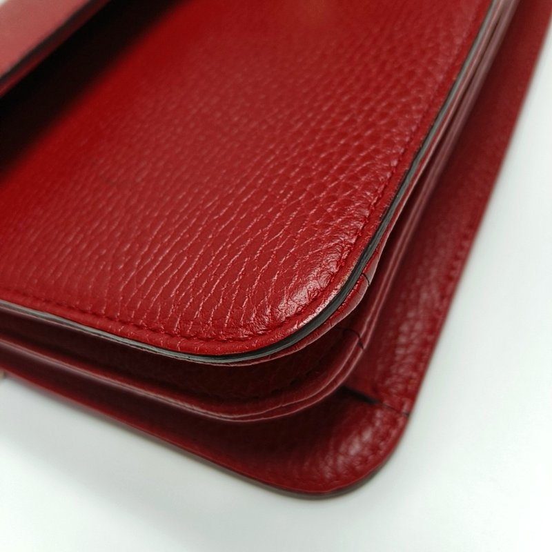 GUCCI Interlocking G大號紅色牛皮斜挎包單肩包金色五金-10