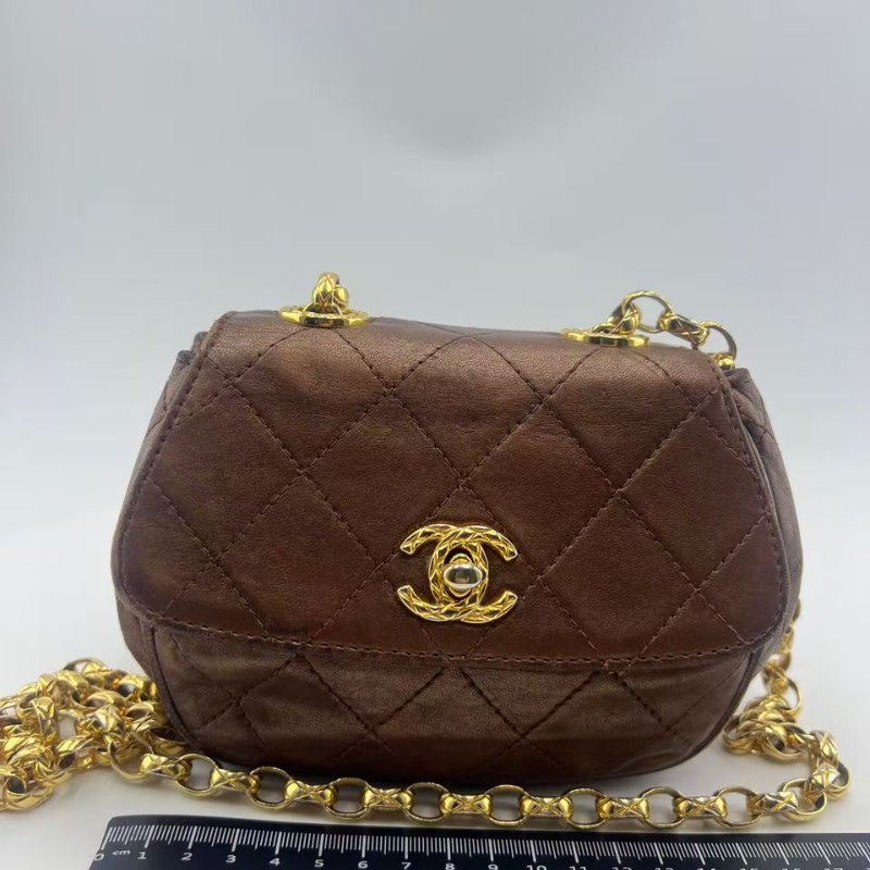 香奈兒 中古菱格紋鏈條單肩包-0