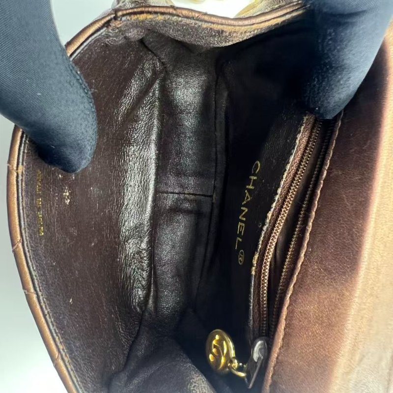 香奈兒 中古菱格紋鏈條單肩包-17