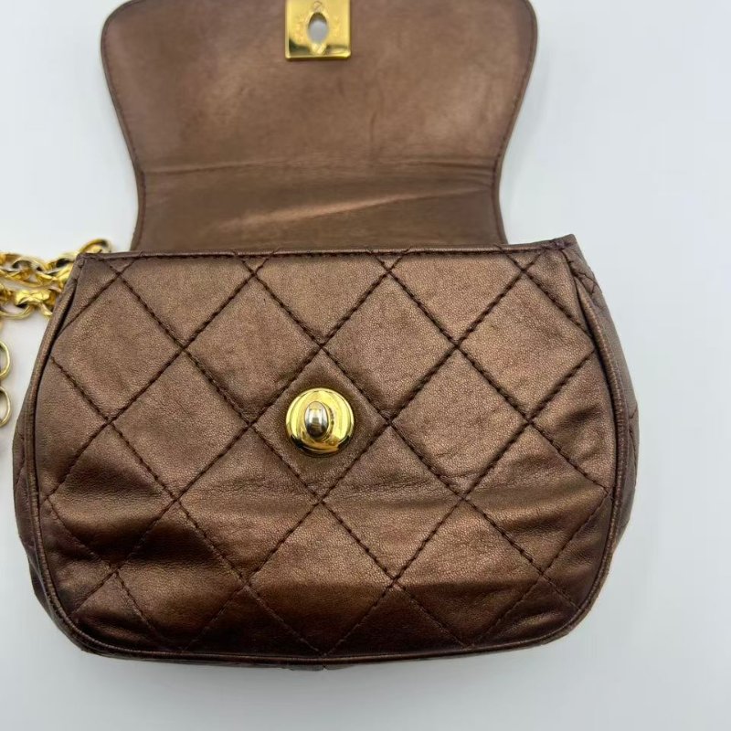 香奈兒 中古菱格紋鏈條單肩包-19