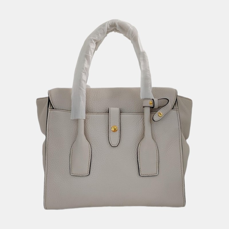 PRADA 白色牛皮單肩包斜挎包手提包 金色五金 可拆卸肩帶 9.8新-4