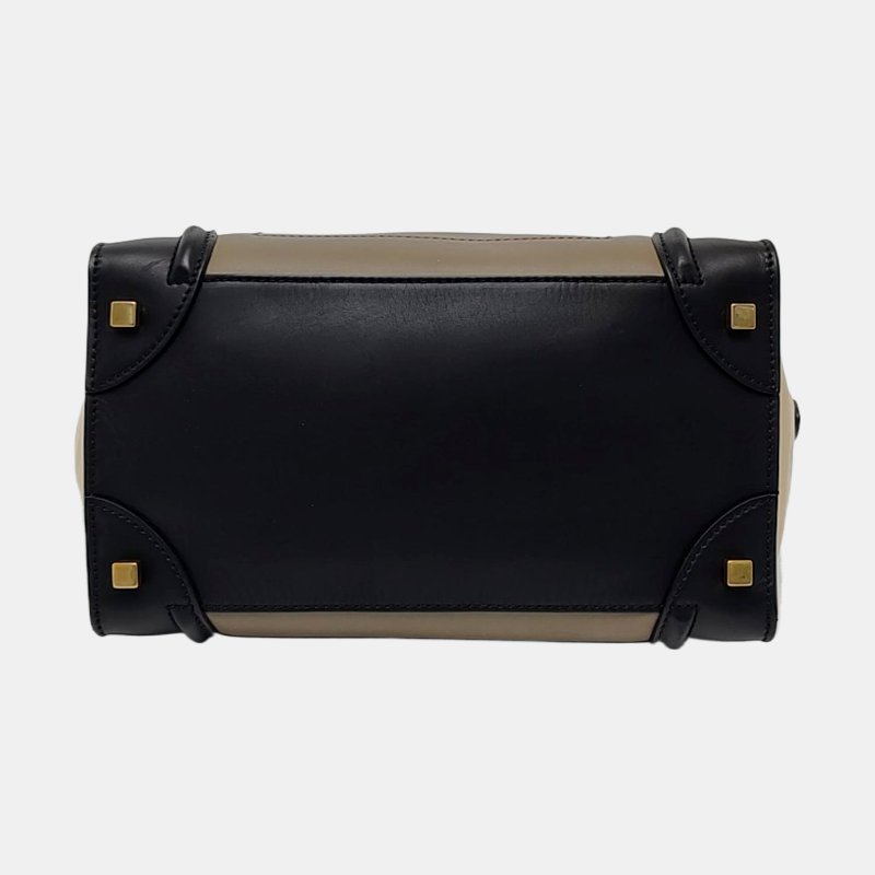 CELINE LUGGAGE迷你多色牛皮笑臉包手提包金色五金-5