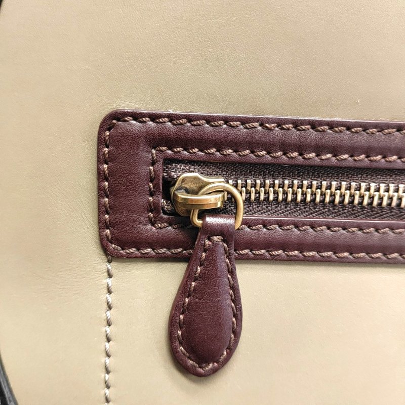 CELINE LUGGAGE迷你多色牛皮笑臉包手提包金色五金-8