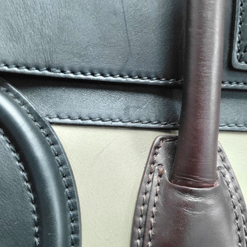 CELINE LUGGAGE迷你多色牛皮笑臉包手提包金色五金-14