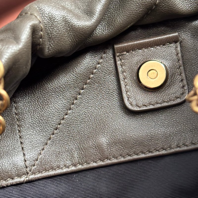 專櫃新款 ::Saint Laurent:: YSL 聖羅蘭 Jamie 小羊皮手袋 墨綠色 清麝香色 雙鏈肩背包 斜背包 流浪包 hobo-16