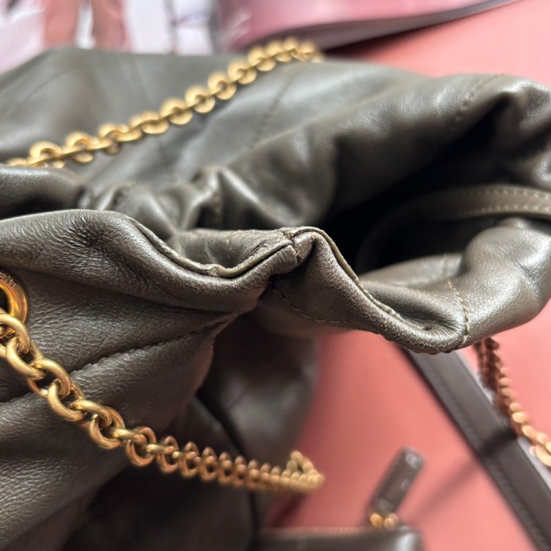 專櫃新款 ::Saint Laurent:: YSL 聖羅蘭 Jamie 小羊皮手袋 墨綠色 清麝香色 雙鏈肩背包 斜背包 流浪包 hobo-23