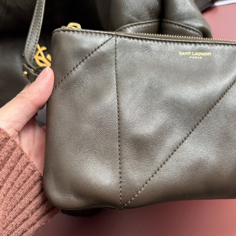 專櫃新款 ::Saint Laurent:: YSL 聖羅蘭 Jamie 小羊皮手袋 墨綠色 清麝香色 雙鏈肩背包 斜背包 流浪包 hobo-26