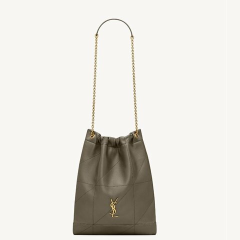 專櫃新款 ::Saint Laurent:: YSL 聖羅蘭 Jamie 小羊皮手袋 墨綠色 清麝香色 雙鏈肩背包 斜背包 流浪包 hobo