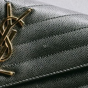 YSL 金色logo 黑色 長夾-10