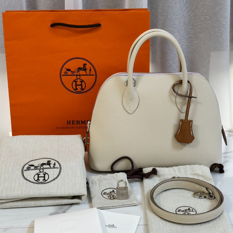 HERMES Bolide 25 - 奶昔白 / 夢幻紫 / 金棕銀 B-9