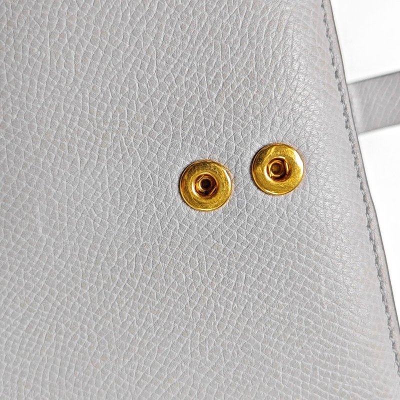 CELINE灰色牛皮錢包金色五金-8