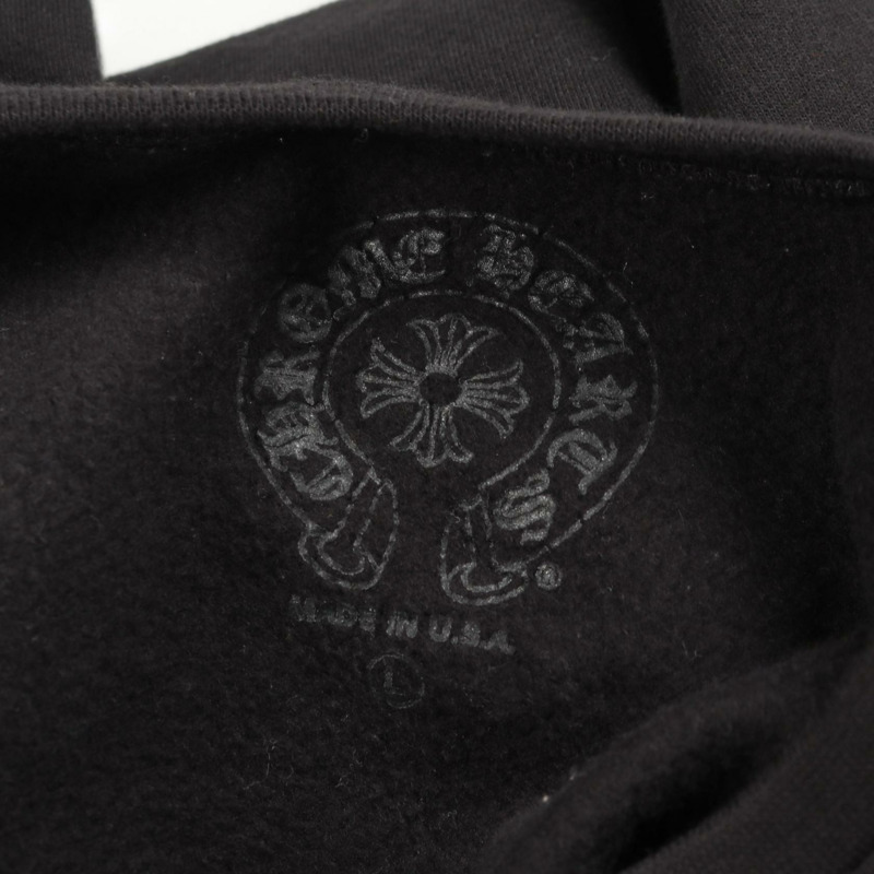 CHROME HEARTS 領口 Logo 衛衣 長袖上衣 #L 純棉 黑色 二手 男款-2