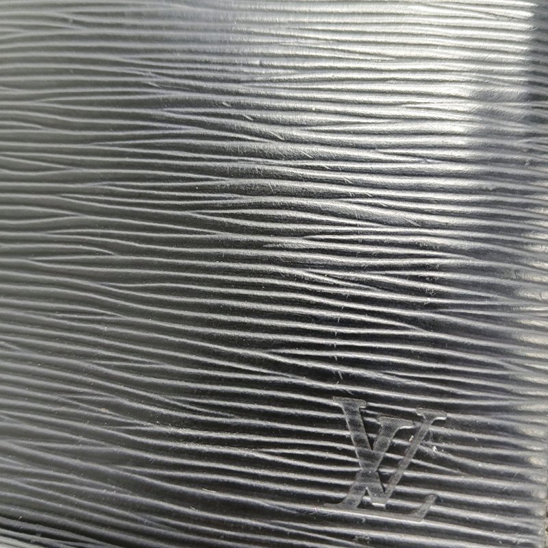 LOUIS VUITTON黑色EPI牛皮水波紋錢包銀色五金-8