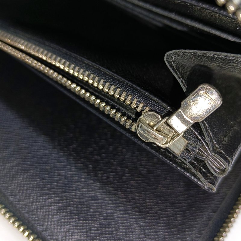 LOUIS VUITTON黑色EPI牛皮水波紋錢包銀色五金-14