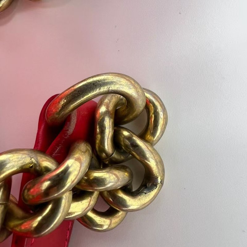 香奈兒 Le Boy 小型紅色漆皮單肩包-16