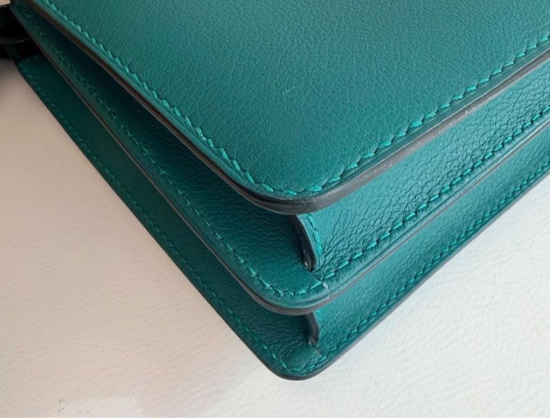 Hermes 愛馬仕豬鼻子23孔雀綠銀扣EV皮Y刻 成色：99新-5