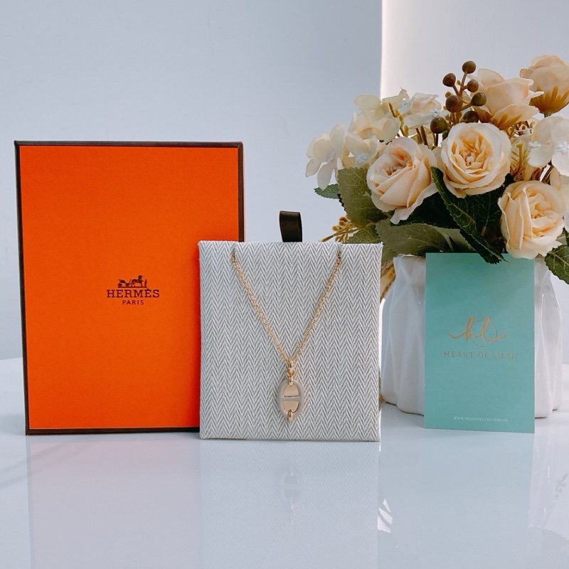 TW4662 HERMES 愛馬仕迷你豬鼻吊飾項鏈MINI MAILLON PENDANT NECKLACE-1