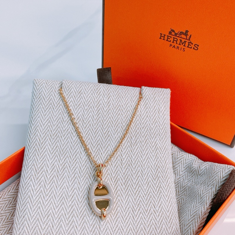 TW4662 HERMES 愛馬仕迷你豬鼻吊飾項鏈MINI MAILLON PENDANT NECKLACE-2